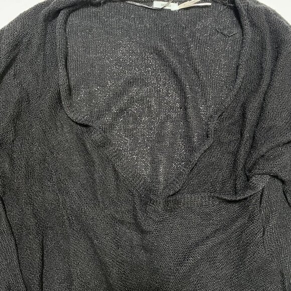 Kimchi Blue Faux Wrap Long Sleeve Black Sweater Size Medium Casual Dressy - Picture 8 of 8